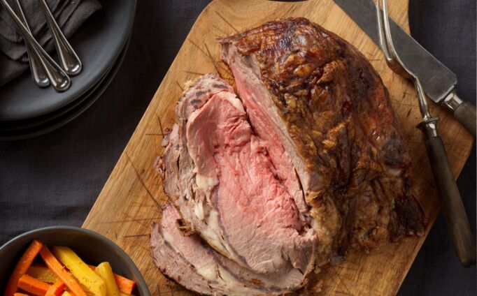 Beef Rib Roast with Lemon Glazed Carrots & Rutabagas