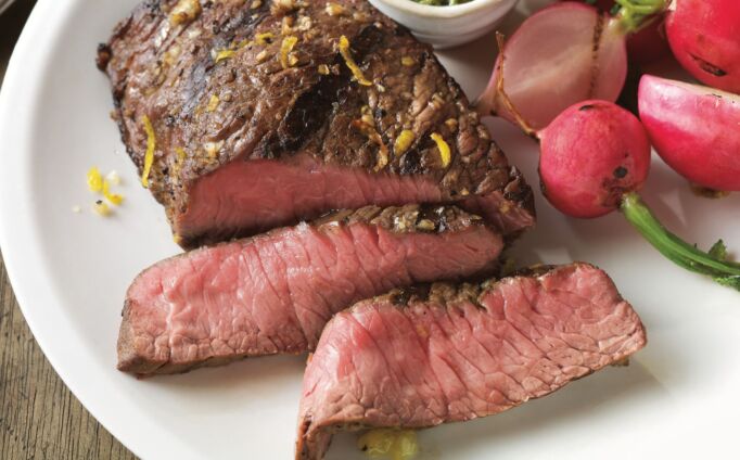 Grilled Top Sirloin Filets with Italian Salsa Verde